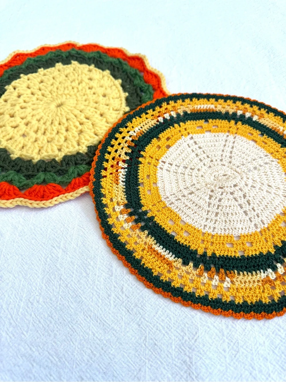 Two Handmade Crocheted Potholders.